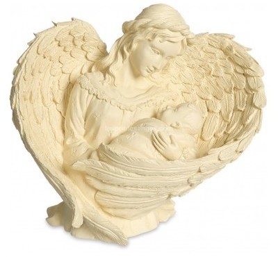 Ange figurant lamour dune mère.Fabriquée en rési