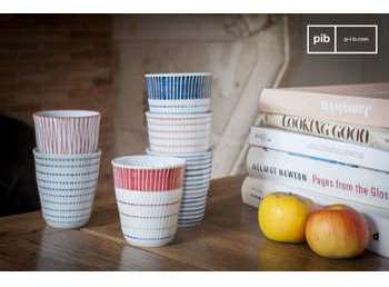Ensemble de 6 tasses en porcelaine Grite Ensemble de 6 tasses en porcelaine