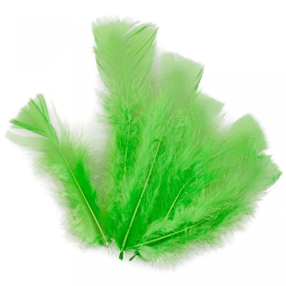 Plumes pied plat de dinde - 5 grammes - Vert fluo