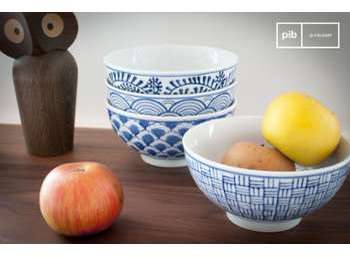 Quatre bols en porcelaine Blue Lagoon Quatre bols en porcelaine