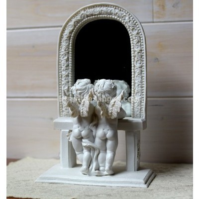 Petit miroir avec des anges. Dimensions L x H: 12,