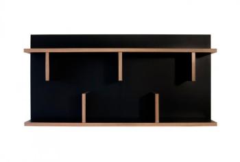 Etagère murale TemaHome BERN noire et bois 90 cm Etagère murale TemaHome BERN
