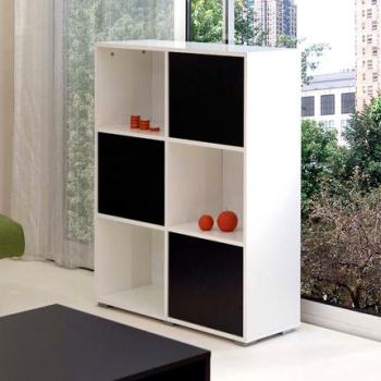 Etagère bibliothèques blanche portes noires Etagère bibliothèques blanche
