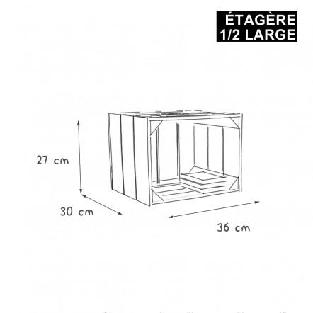 Etagère murale bois L.54 x H.30 x P.18 cm