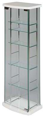 Vitrine range CD en verre trempé 1 porte