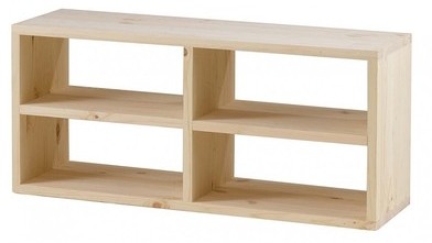 Bibliothèque pin massif brut Lune - 100 x 30 x 45