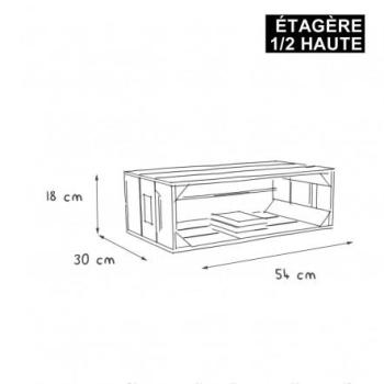 Etagère murale bois L.54 x H.30 x P.18 cm