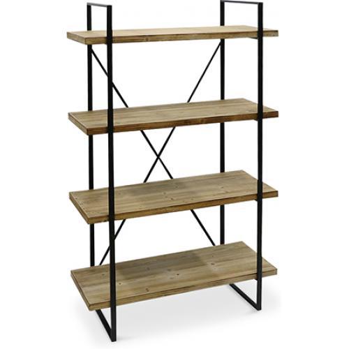 Bibliothèque en bois et métallique style industrie