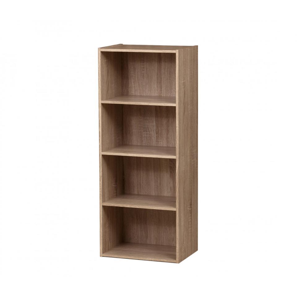 Bibliothèque 4 Cubes Imitation Chêne Brut B4C120 -