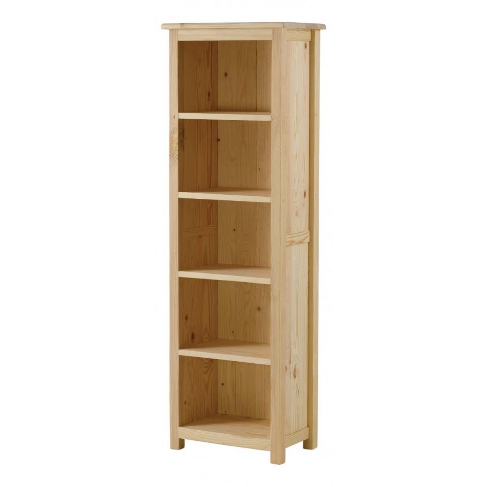 Petite bibliothèque pin massif brut 5 étagères Mat