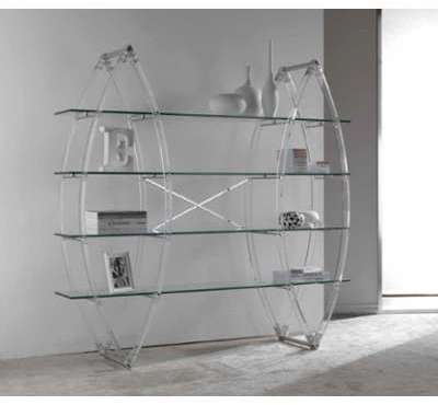 Bibliothèque design en polycarbonate et en verre K