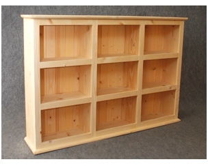 Bibliothèque en bois brut 9 cases Bibliothèque en bois brut