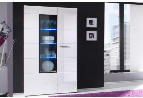 Vitrine design à Led blanc laqué Roberto Vitrine design à Led blanc