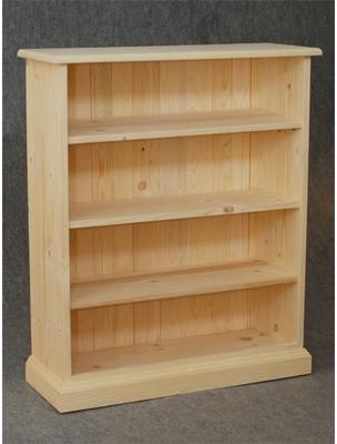 Bibliothèque 3 étagères en Bois brut 75x90x28cm