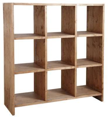 Bibliothèque 9 cases en épicéa ciré miel Bibliothèque 9 cases en épicéa