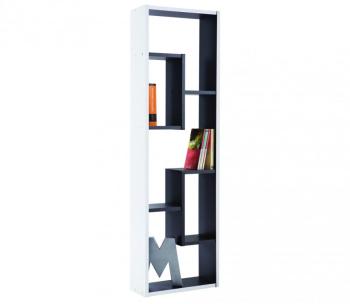 Bibliothèque Design 3 2 Niches Noire et Blanche