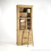 Bibliothèque en chêne avec échelle 2 portes 1 tiro