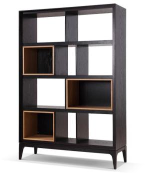 Bibliothèque Design Scandinave en bois noire Dewar