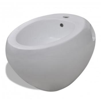 VidaXL Bidet suspendu en céramique sanitaire blanc
