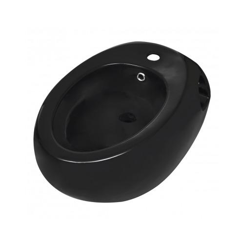 VidaXL Bidet suspendu en céramique sanitaire noir