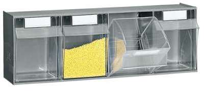 Rangement avec 4 tiroirs plastiques basculants Rangement avec 4 tiroirs plastiques
