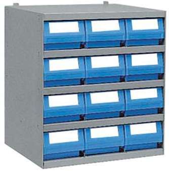 Casier 12 bacs tiroirs plastique profondeur 300 mm Casier 12 bacs tiroirs plastique