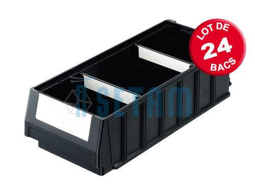 Bac tiroir antistatique L 16 x P 40 cm (carton de 24) Bac tiroir antistatique L