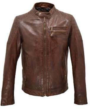 Blouson cuir homme dark cognac STARGET