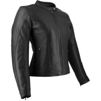 Blouson cuir moto femme Soubirac Adèle Noir CE