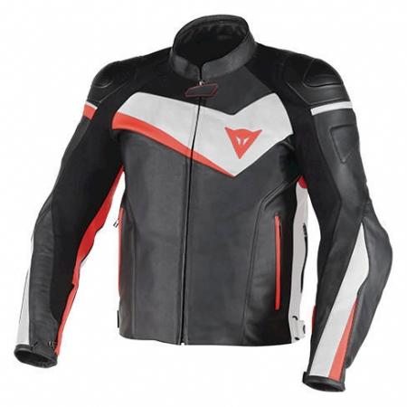 Blouson Dainese G. Veloster Pelle noir/blanc/rouge