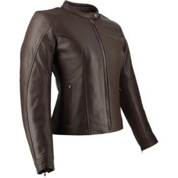 Blouson cuir moto femme Soubirac Adèle Marron CE