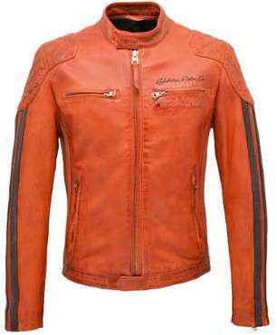 Blouson cuir homme Redskins orange RIVAS ROCHO