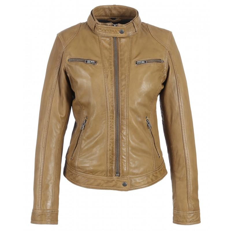 Blouson cuir femme whisky Oakwood 62053 style