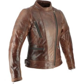 Blouson cuir moto femme Soubirac Soho Marron