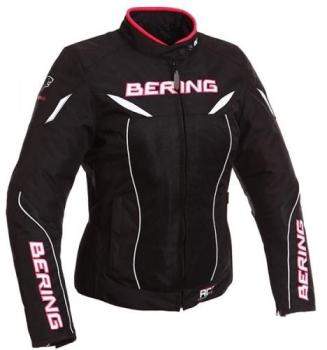Blouson moto Bering Lady Kwerk Noir Blanc Fuchsia