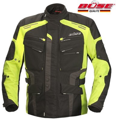 Veste moto Buse Torino Evo Noir Jaune Fluo