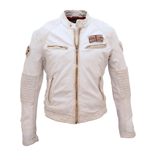 Blouson cuir homme redskins blanc 82