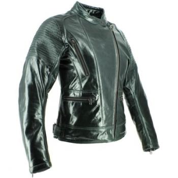 Blouson cuir moto femme Soubirac Soho Vert