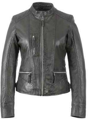 Blouson cuir femme gris Oakwood 62316