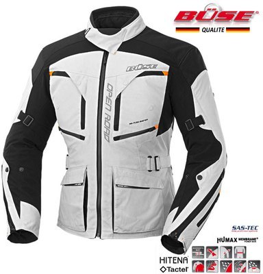 Veste moto Buse Open Road Gris Clair -Noir