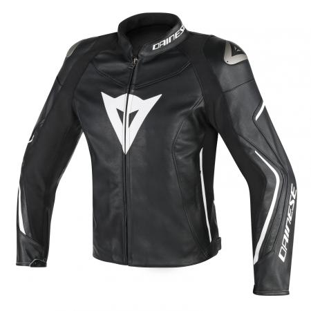 Blouson Dainese G. Assen Pelle Noir Blanc 948