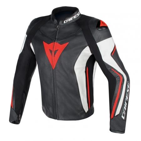 Blouson Dainese G. Assen Pelle Noir Rouge N32