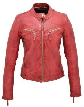 Blouson cuir femme rouge redskins BOOGIE ROCHO