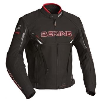 Blouson moto cuir Bering Kingston Evo Noir Blanc R