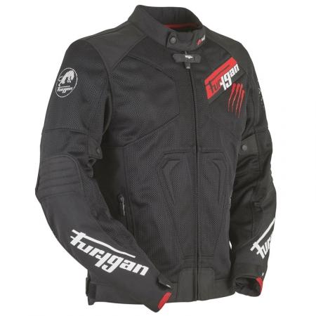 Blouson Furygan Hurricane Vented Noir Rouge
