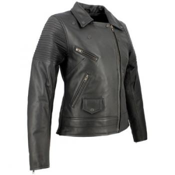 Blouson cuir moto femme Soubirac Suzy Noir