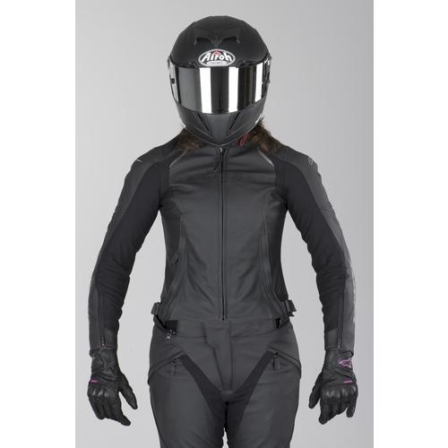 Veste cuir Alpinestars Femme Devon Noir-Blanc