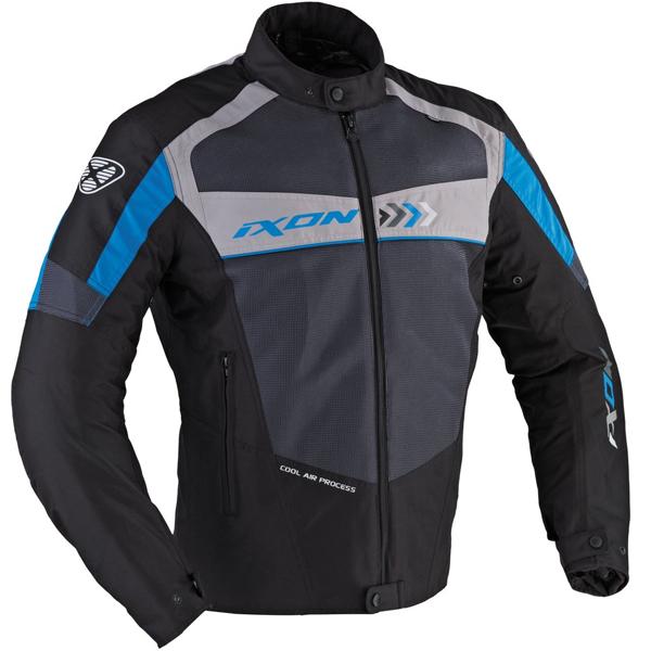 Blouson moto ventilé ixon alloy gris/bleu
