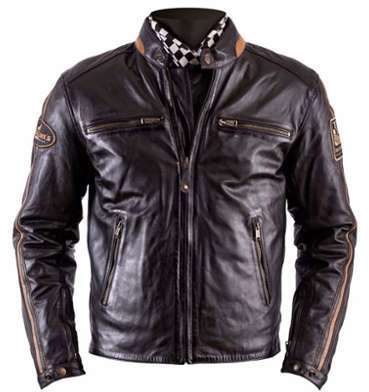 BLOUSON HELSTONS ACE CUIR RAG MARRON