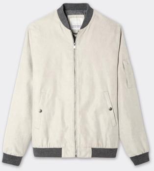 Blouson fausse suédine col teddy Beige Homme